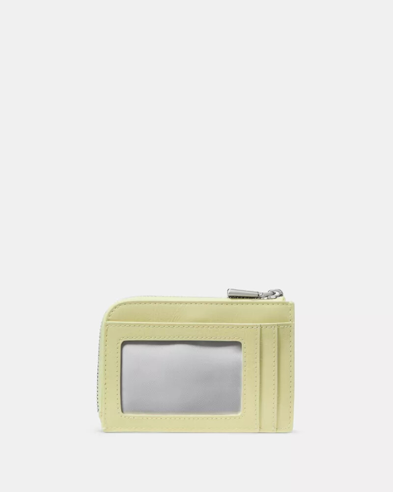 クリンクルパテントミニジップカードケース ペールシトロン